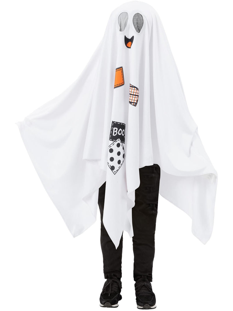 Boo Ghost Hooded Poncho Costume