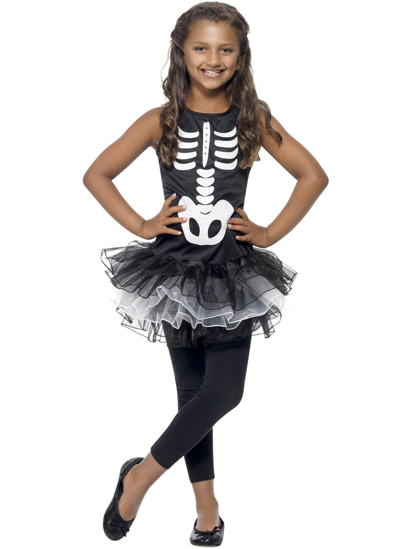 Girls’ Skeleton Tutu Costume – Black & White
